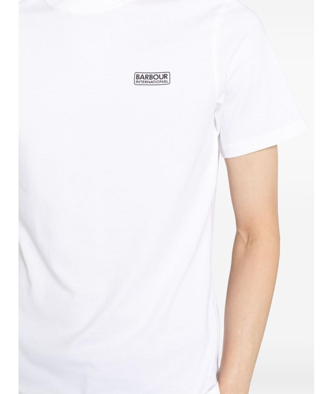 BARBOUR Белая хлопковая футболка, фото 4