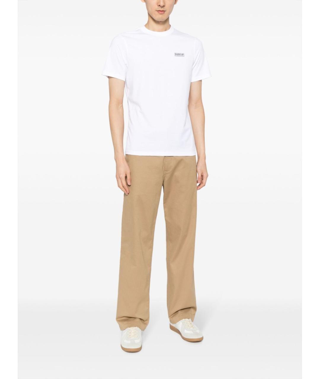 BARBOUR Белая хлопковая футболка, фото 5