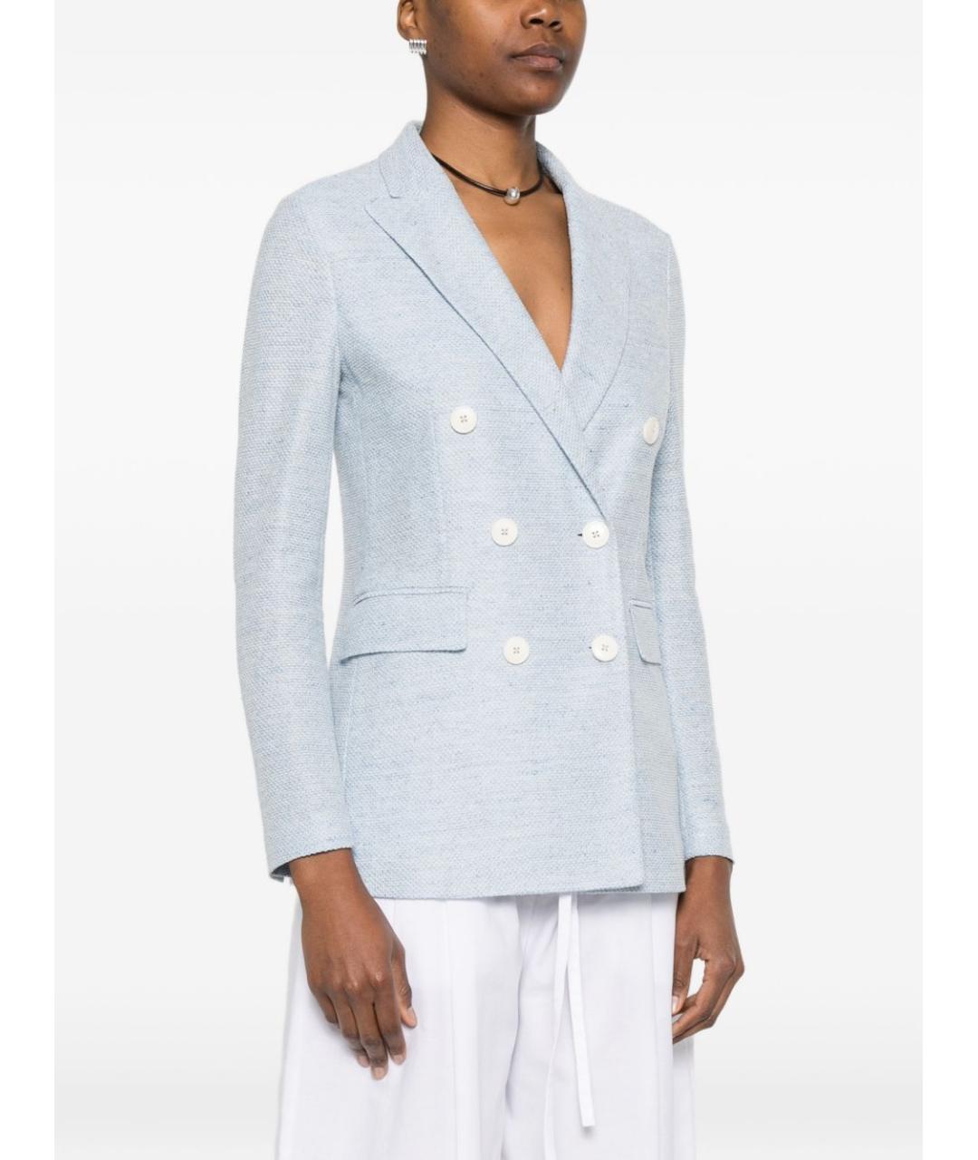 CIRCOLO 1901 Голубой льняной жакет/пиджак, фото 2