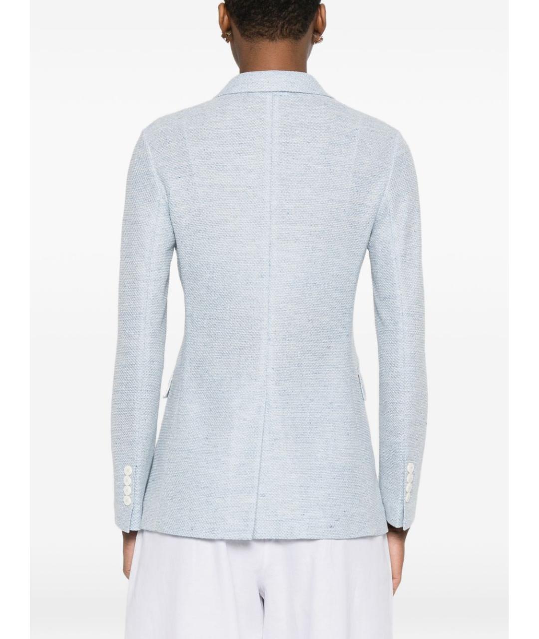 CIRCOLO 1901 Голубой льняной жакет/пиджак, фото 5