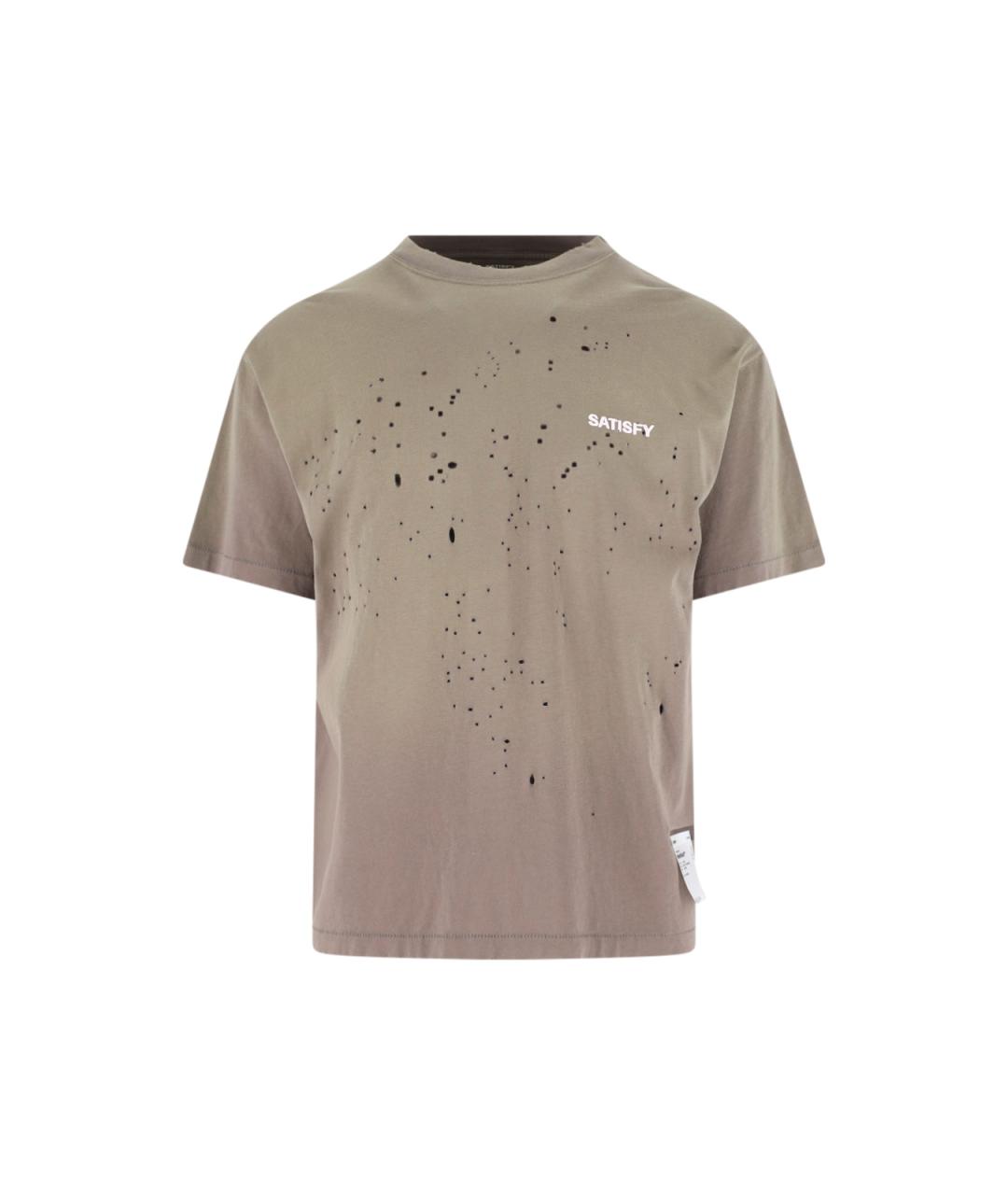 SATISFY Коричневая хлопковая футболка, фото 1