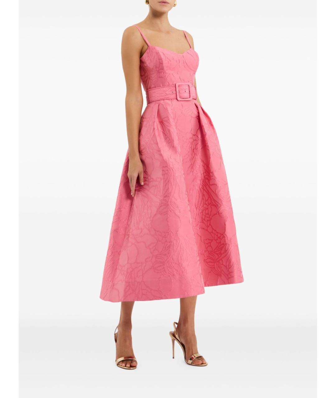 REBECCA VALLANCE Розовое полиэстеровое повседневное платье, фото 4