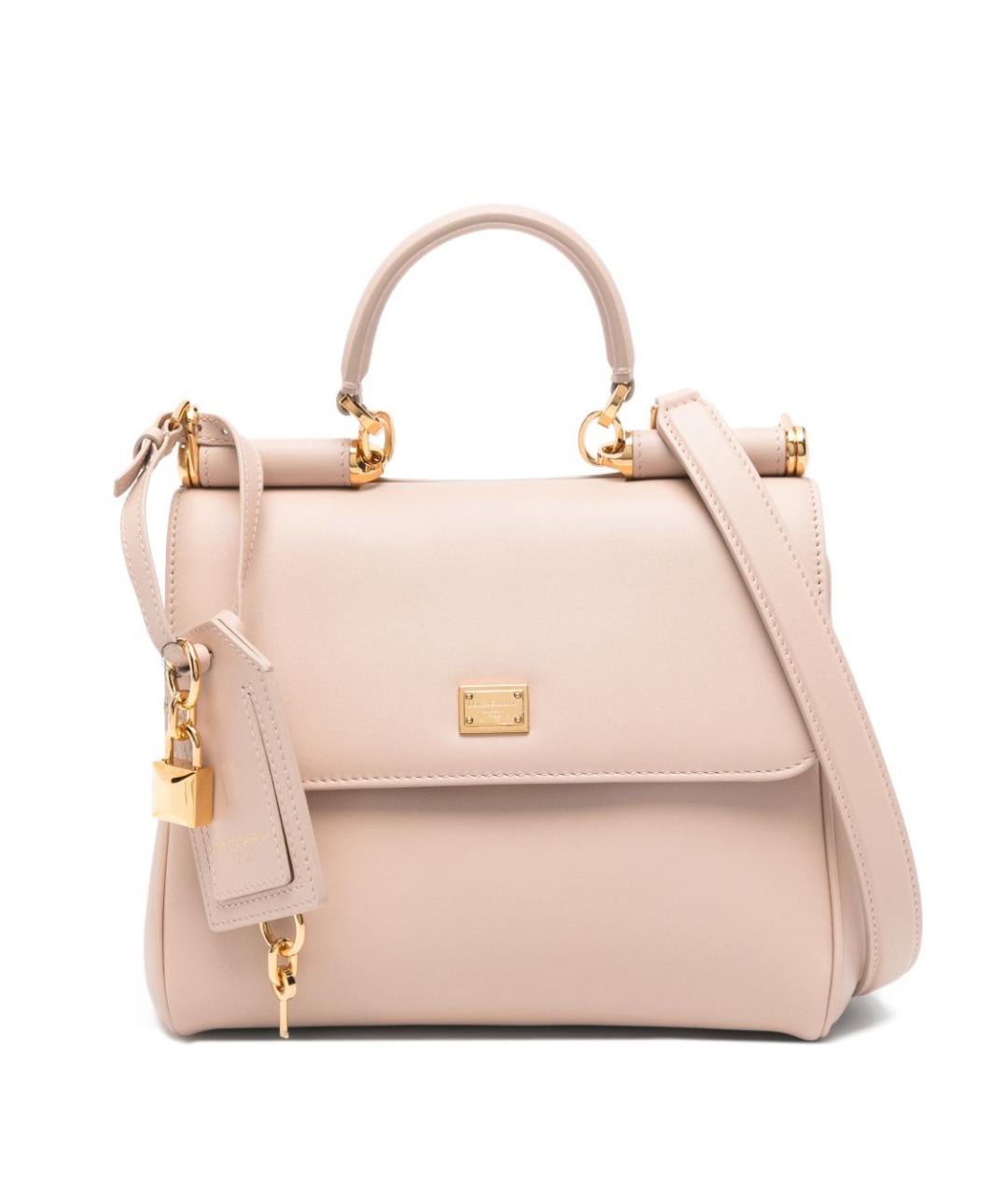 DOLCE&GABBANA Бежевая кожаная сумка тоут, фото 1