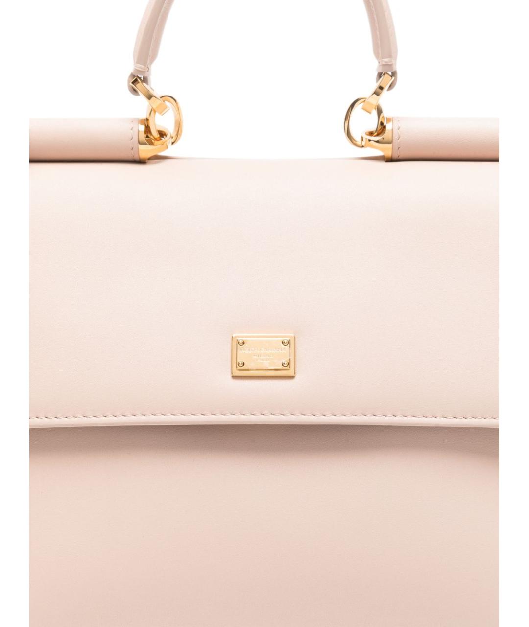 DOLCE&GABBANA Бежевая кожаная сумка тоут, фото 4