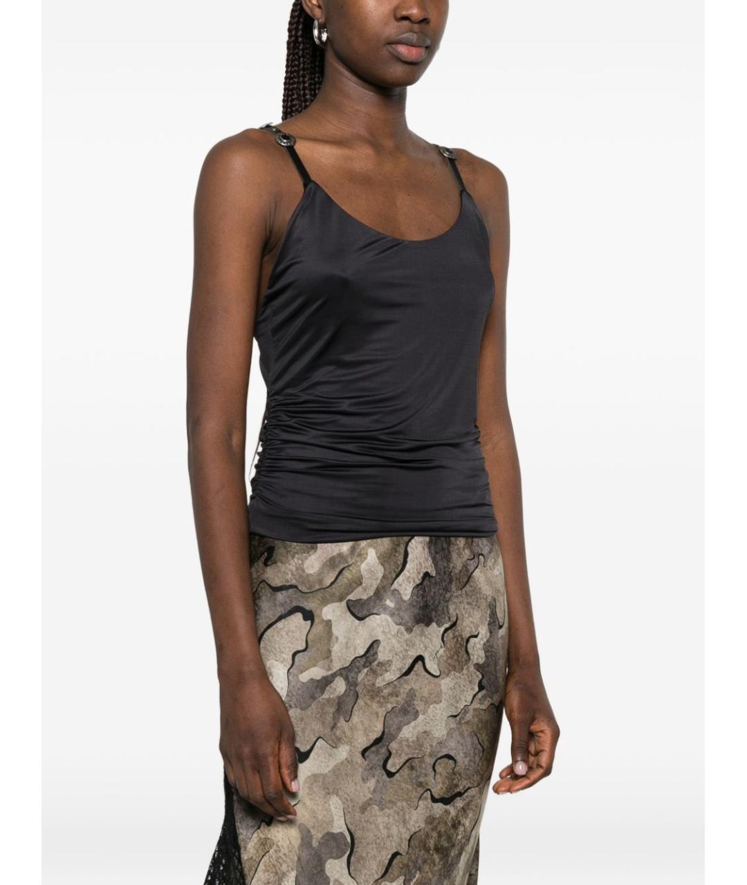 PINKO Черная полиэстеровая майка, фото 4