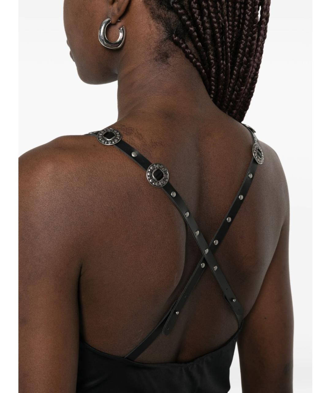 PINKO Черная полиэстеровая майка, фото 5