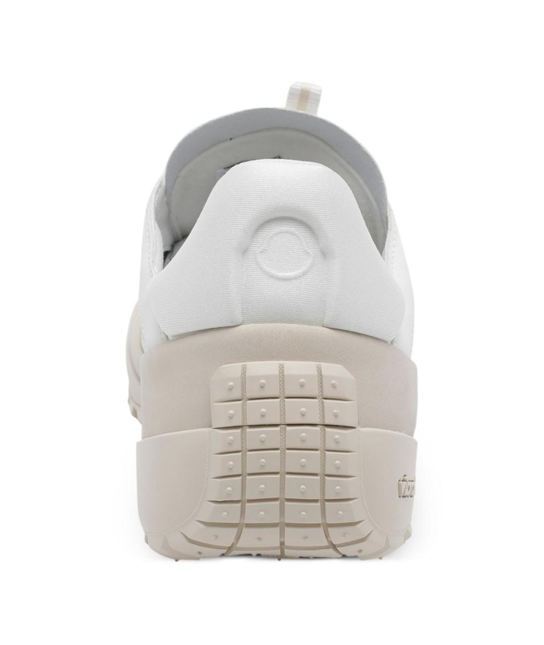 MONCLER Белые синтетические низкие кроссовки / кеды, фото 4
