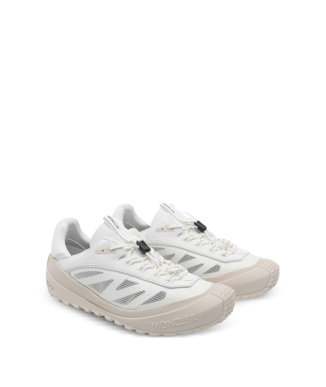 MONCLER Белые синтетические низкие кроссовки / кеды, фото 2