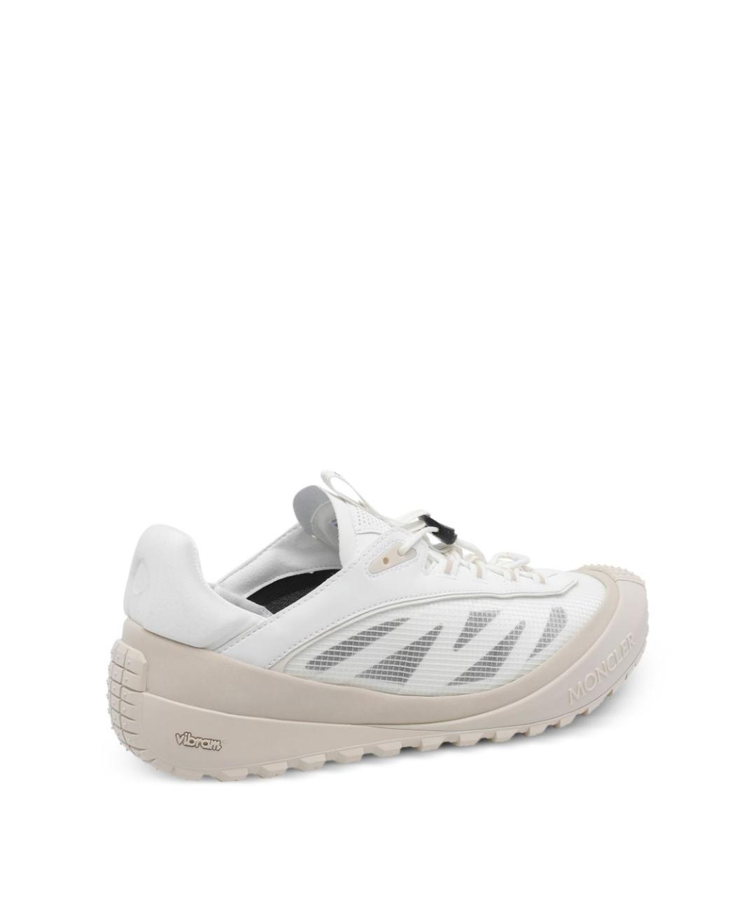 MONCLER Белые синтетические низкие кроссовки / кеды, фото 3