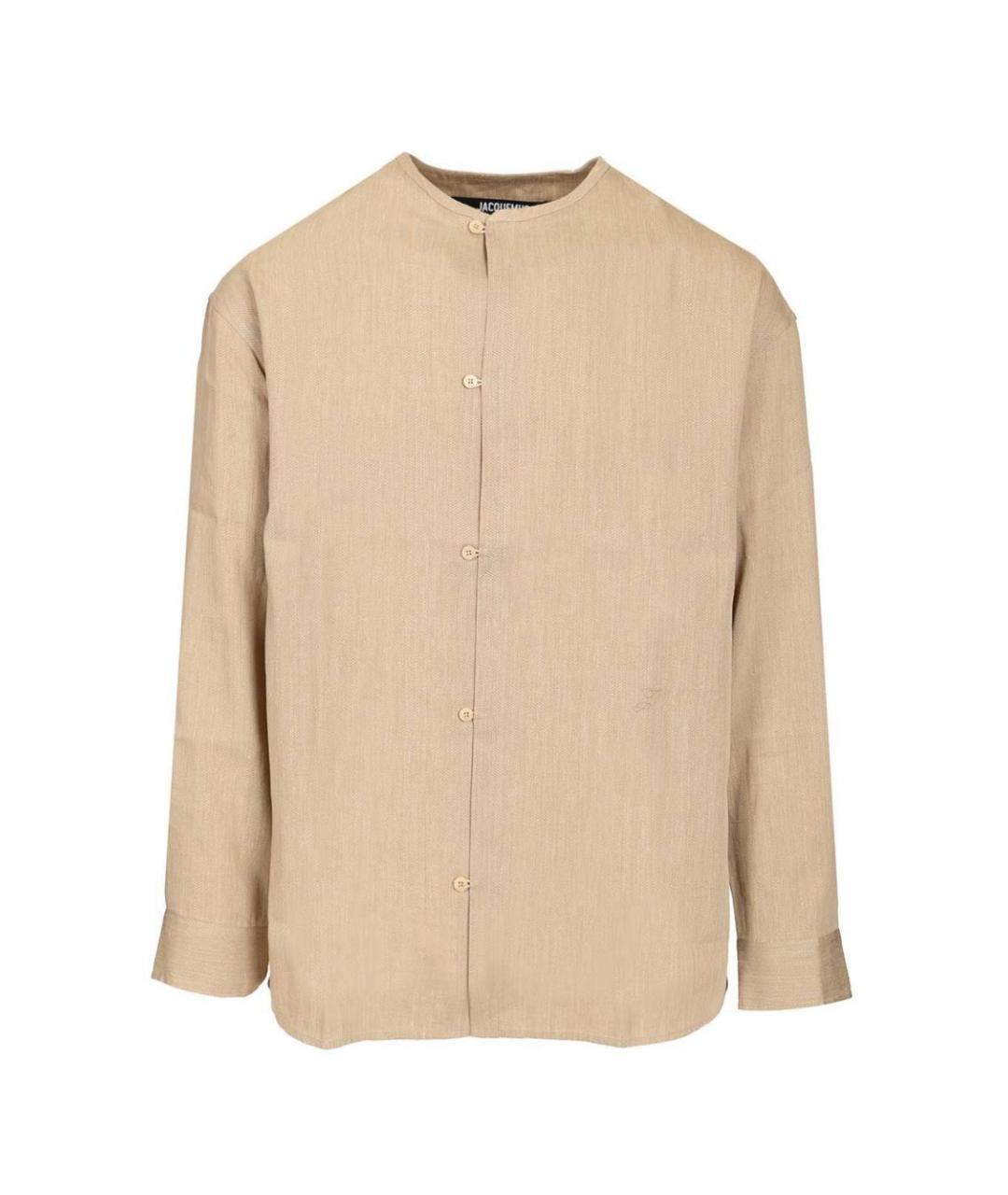 JACQUEMUS Бежевая льняная кэжуал рубашка, фото 1