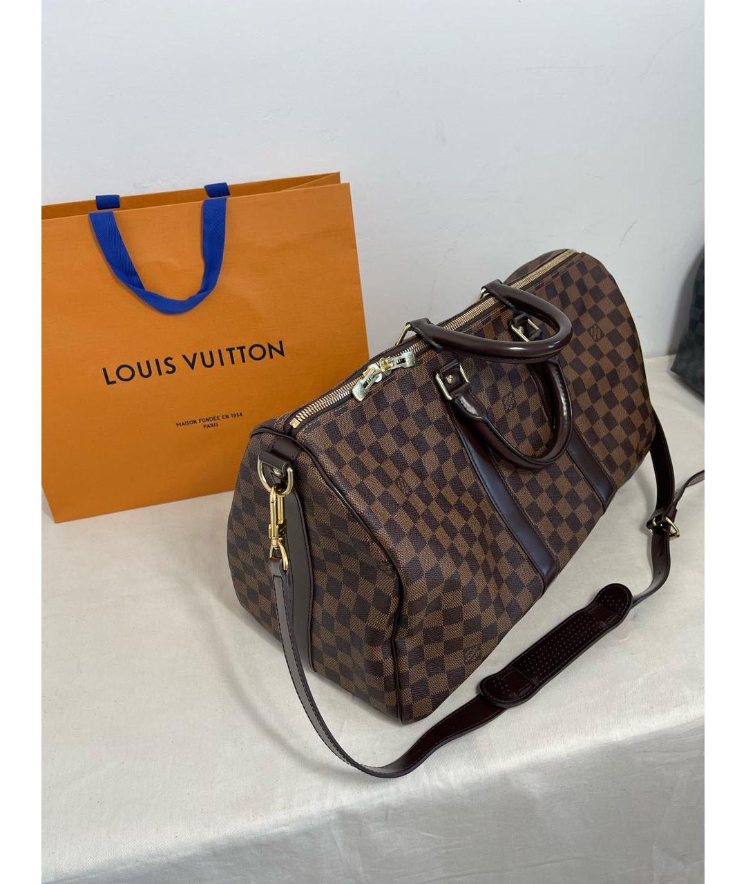 LOUIS VUITTON Коричневая дорожная/спортивная сумка, фото 8