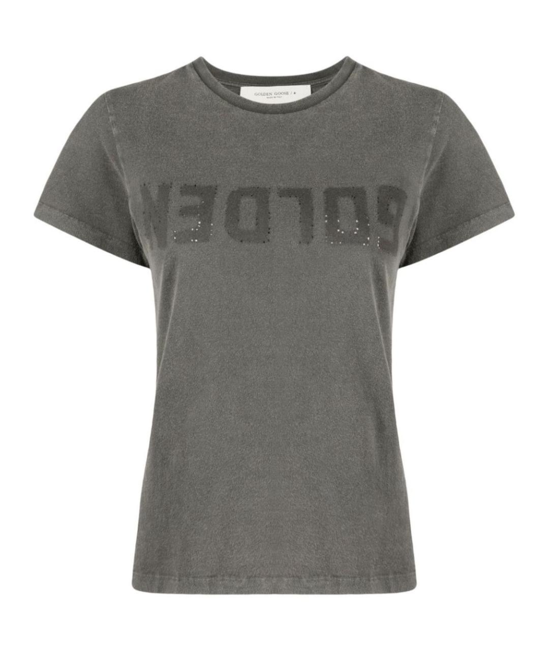 GOLDEN GOOSE DELUXE BRAND Серая хлопковая футболка, фото 1