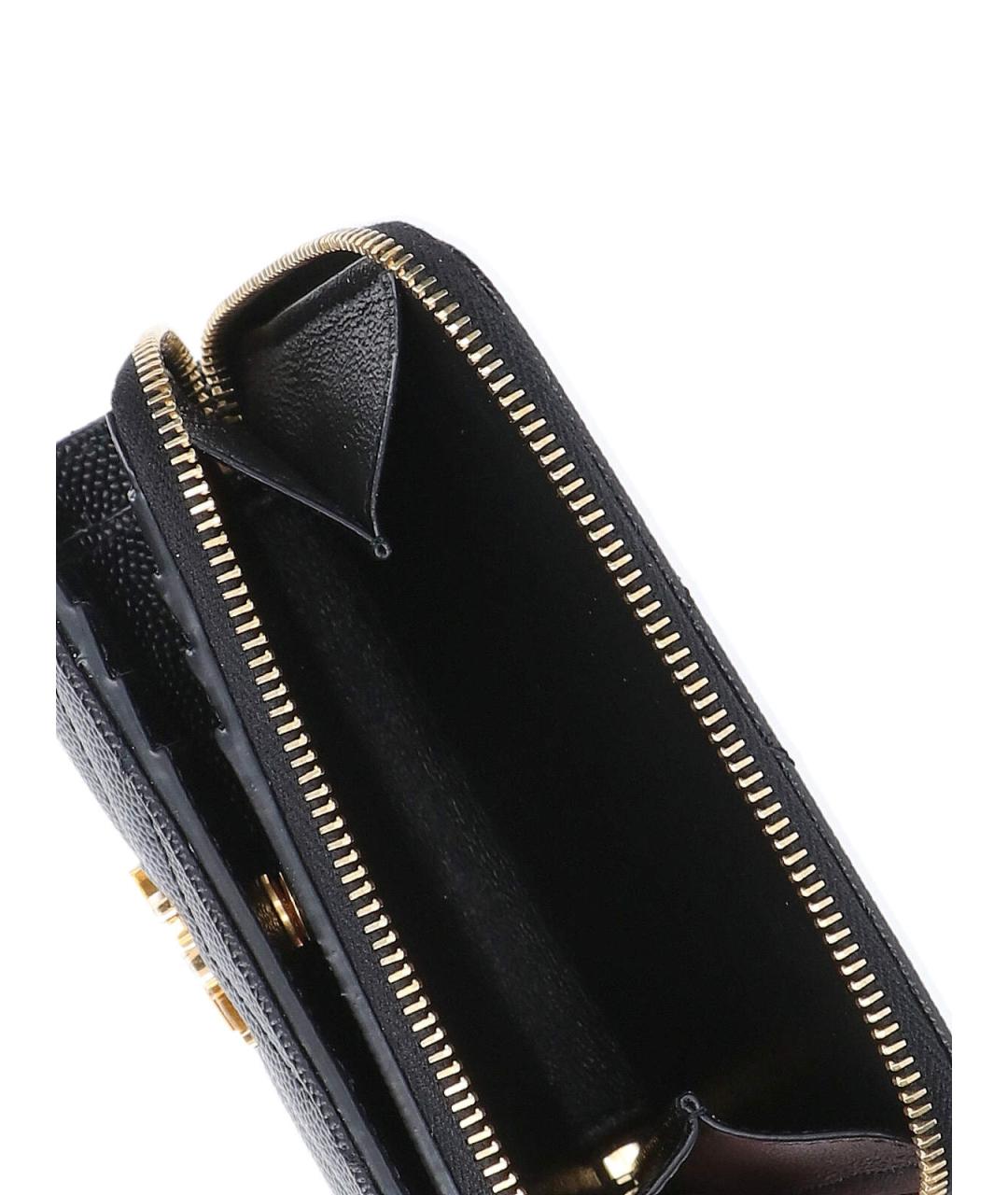 SAINT LAURENT Черный кожаный кошелек, фото 4