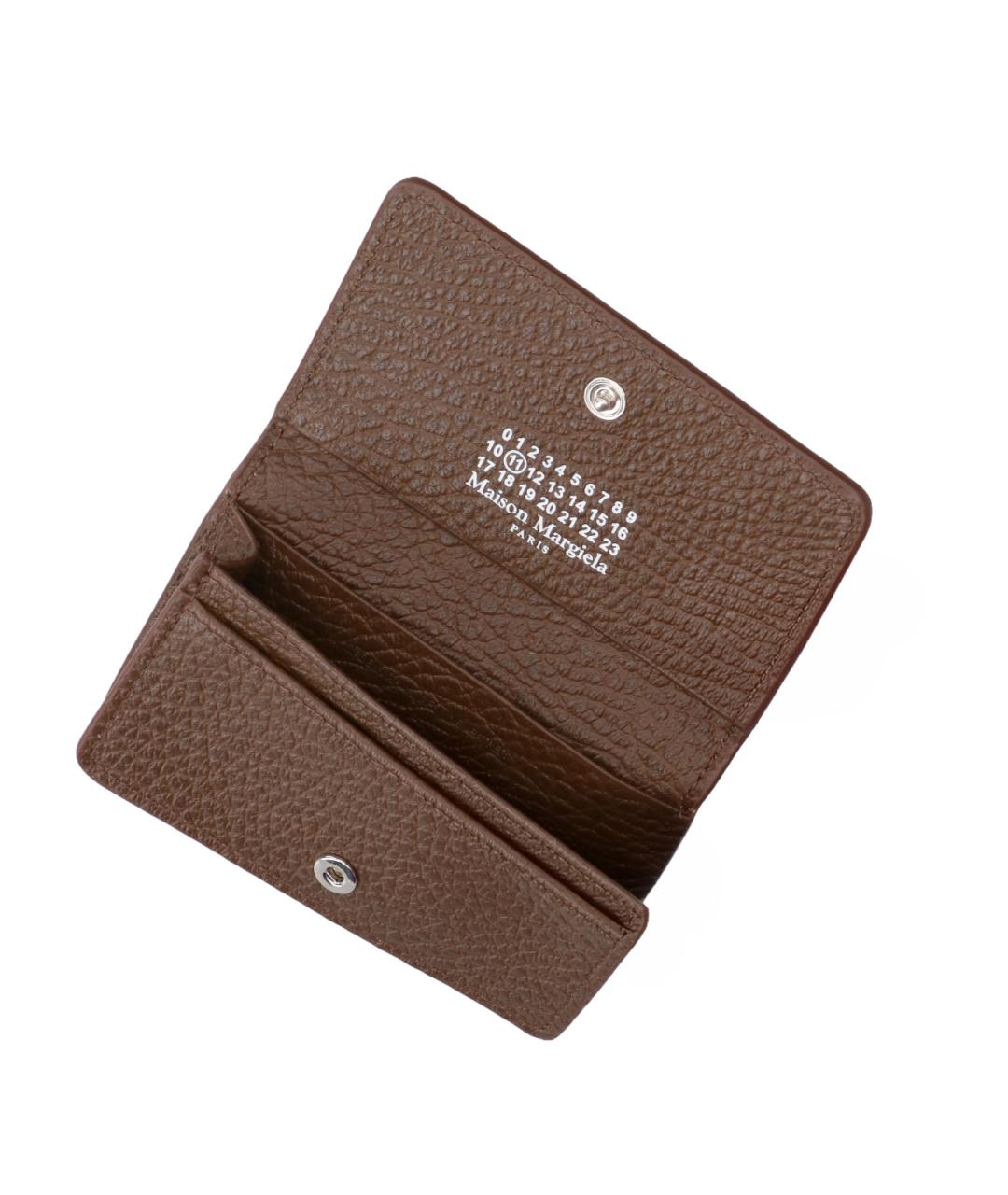 MAISON MARGIELA Коричневый кожаный кошелек, фото 3