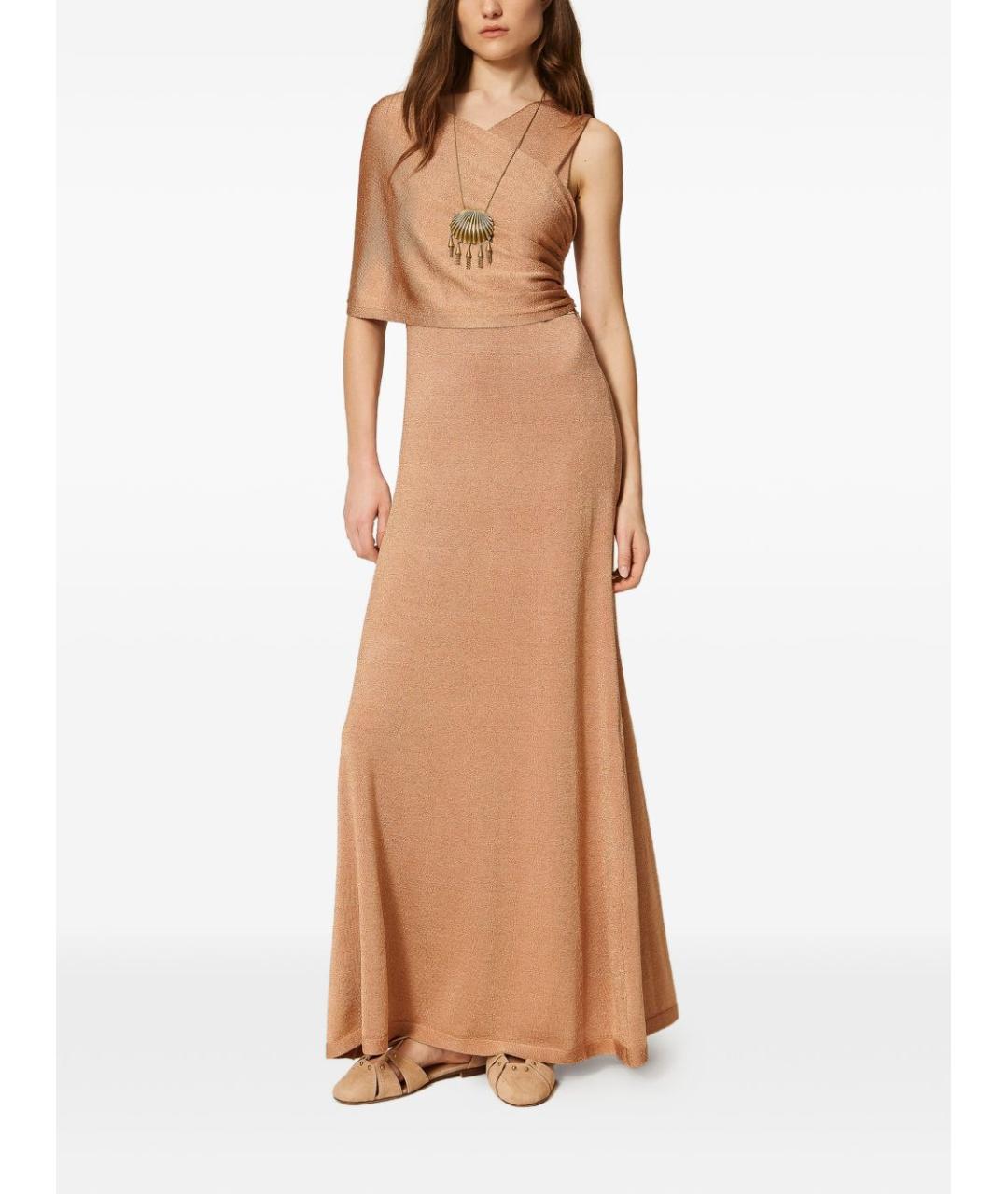 TWIN-SET Розовое вискозное вечернее платье, фото 5