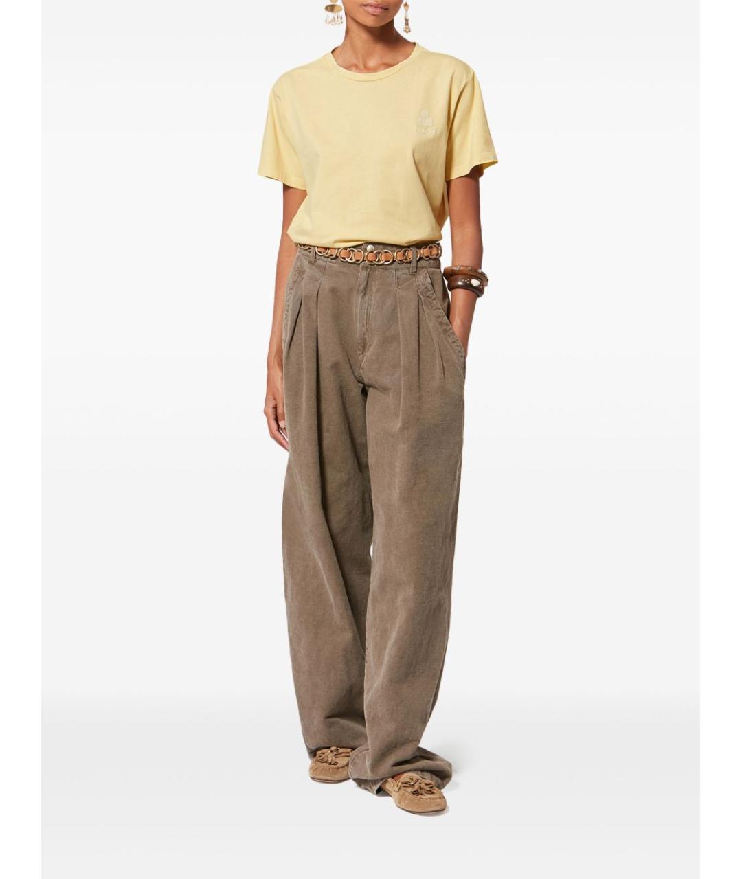 ISABEL MARANT ETOILE Бежевая хлопковая футболка, фото 5