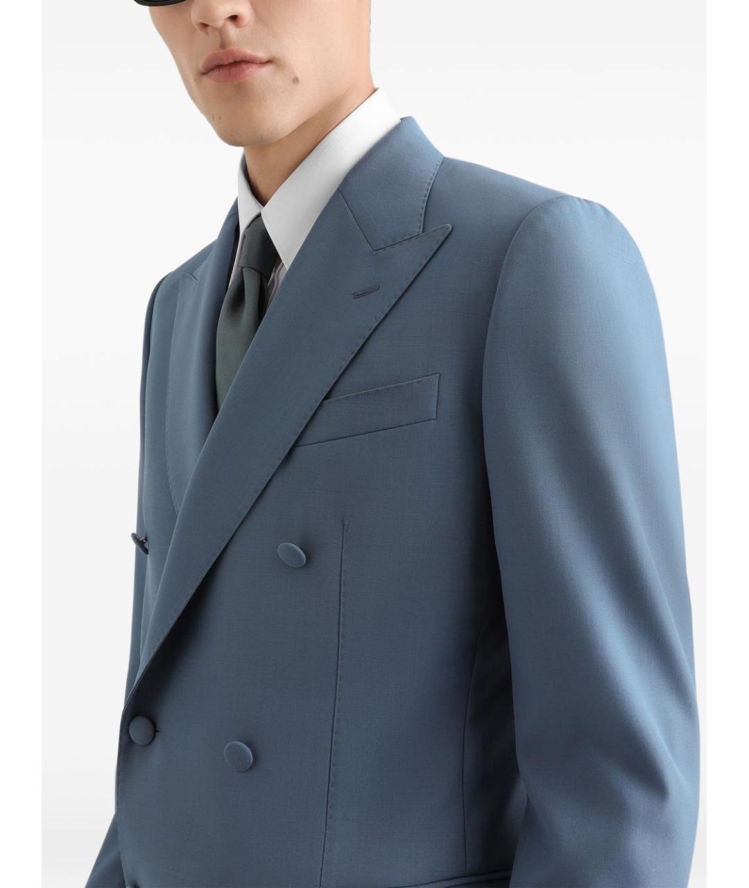 DOLCE&GABBANA Голубой шерстяной пиджак, фото 2