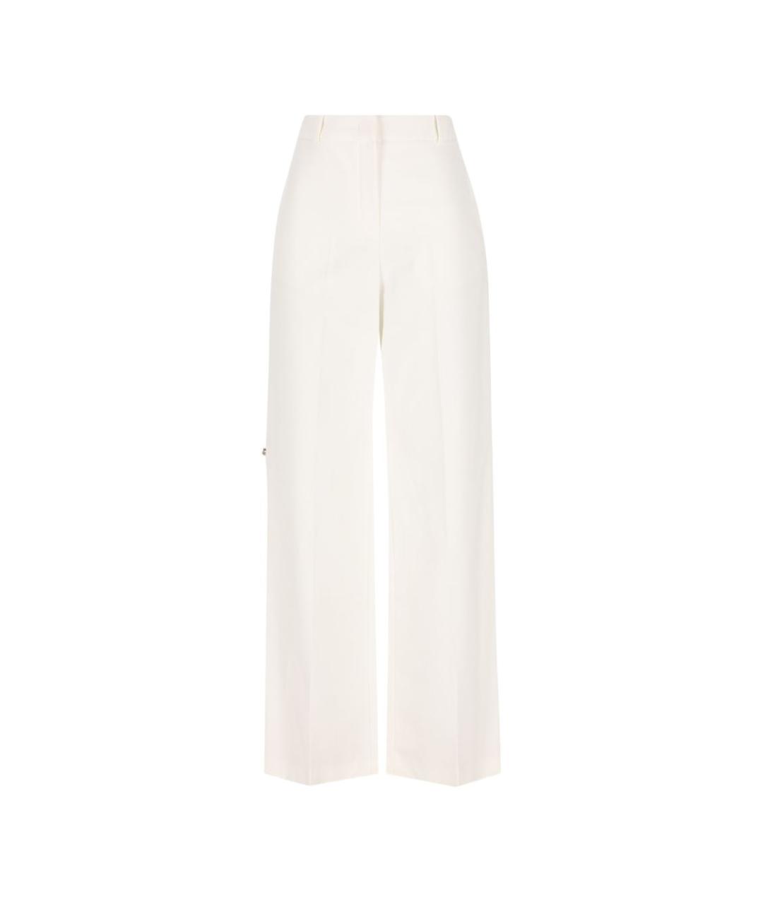 FENDI Белые хлопковые прямые брюки, фото 1
