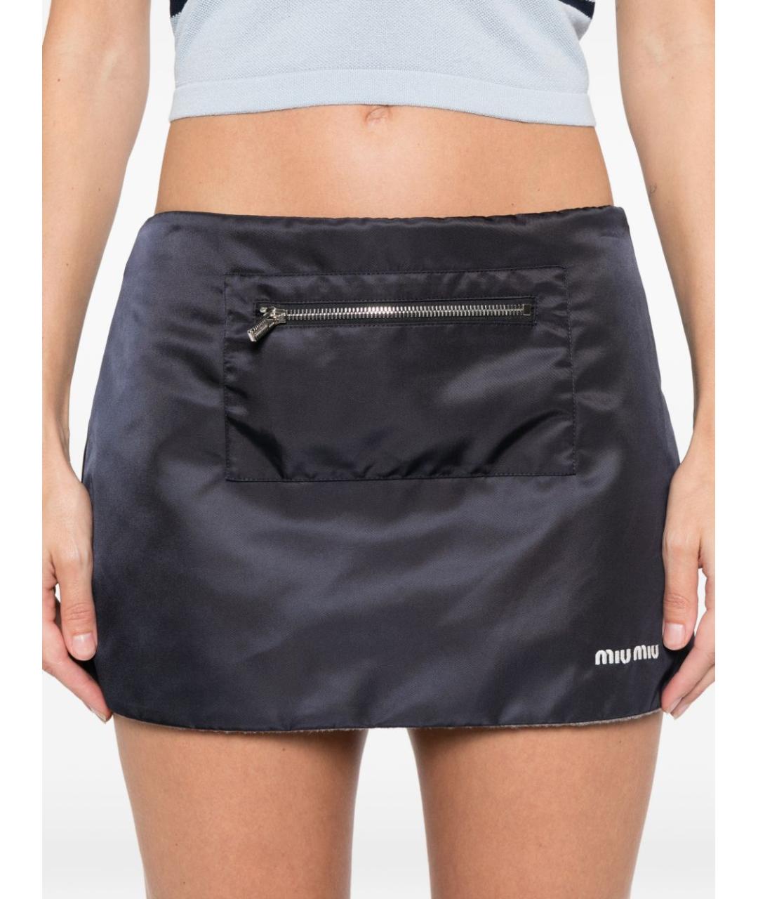 MIU MIU Полиамидовая юбка мини, фото 5