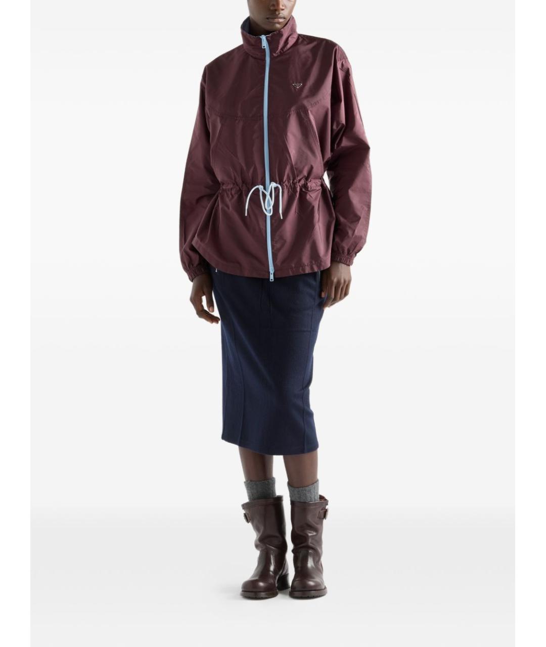 PRADA Бордовая полиамидовая куртка, фото 2