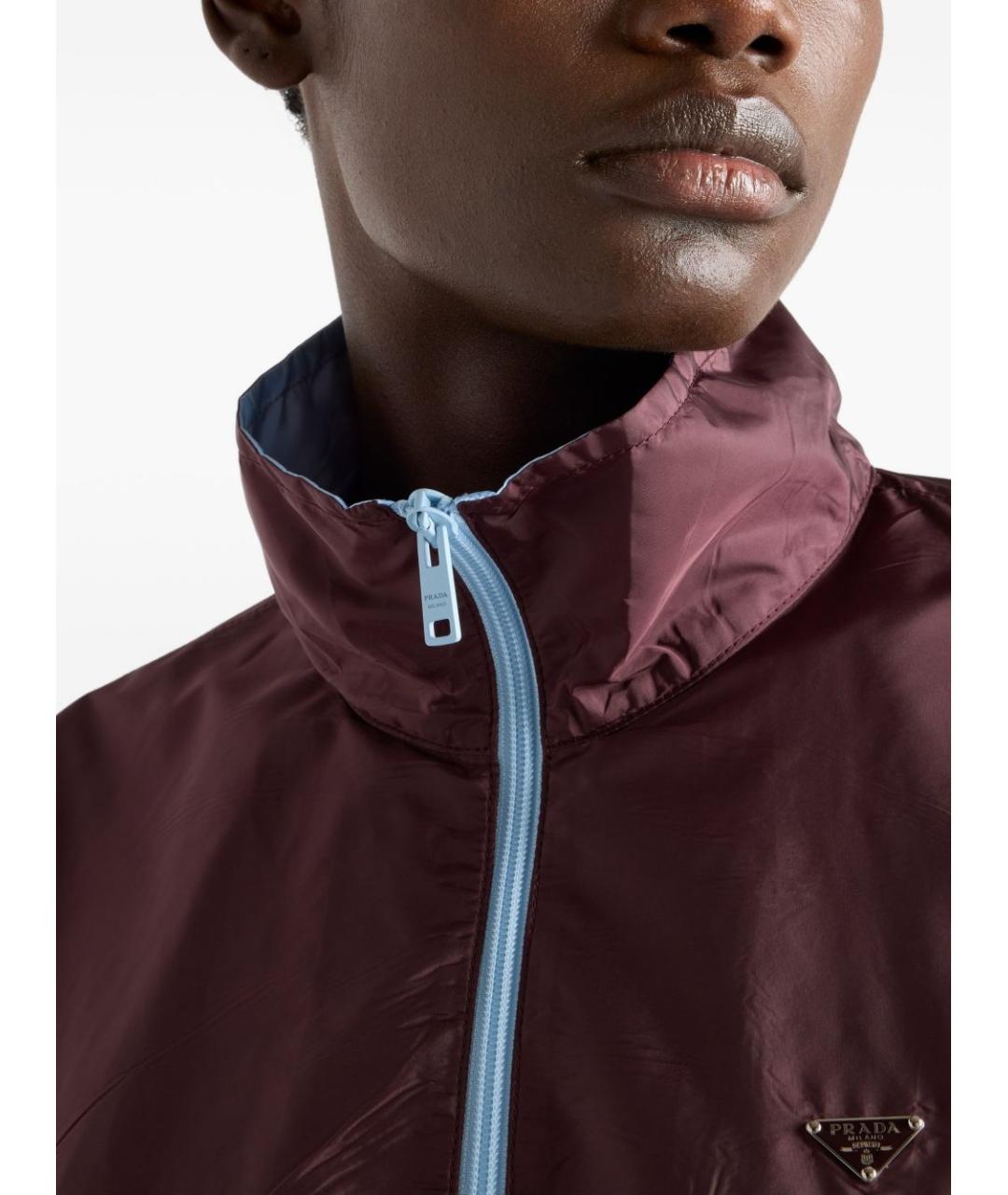 PRADA Бордовая полиамидовая куртка, фото 4