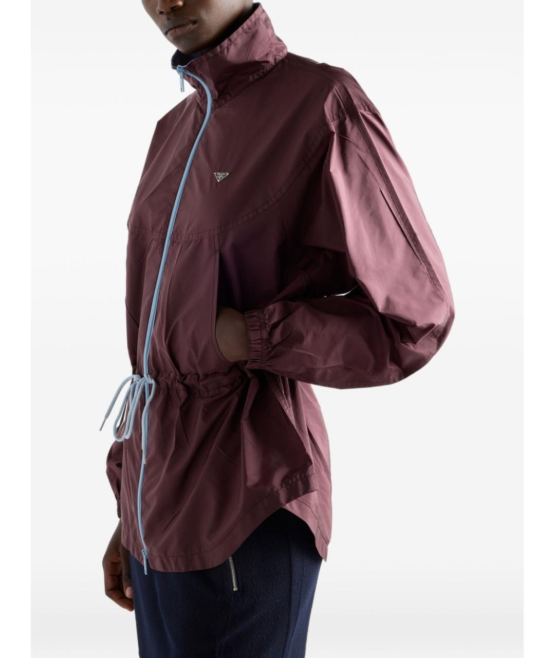 PRADA Бордовая полиамидовая куртка, фото 3
