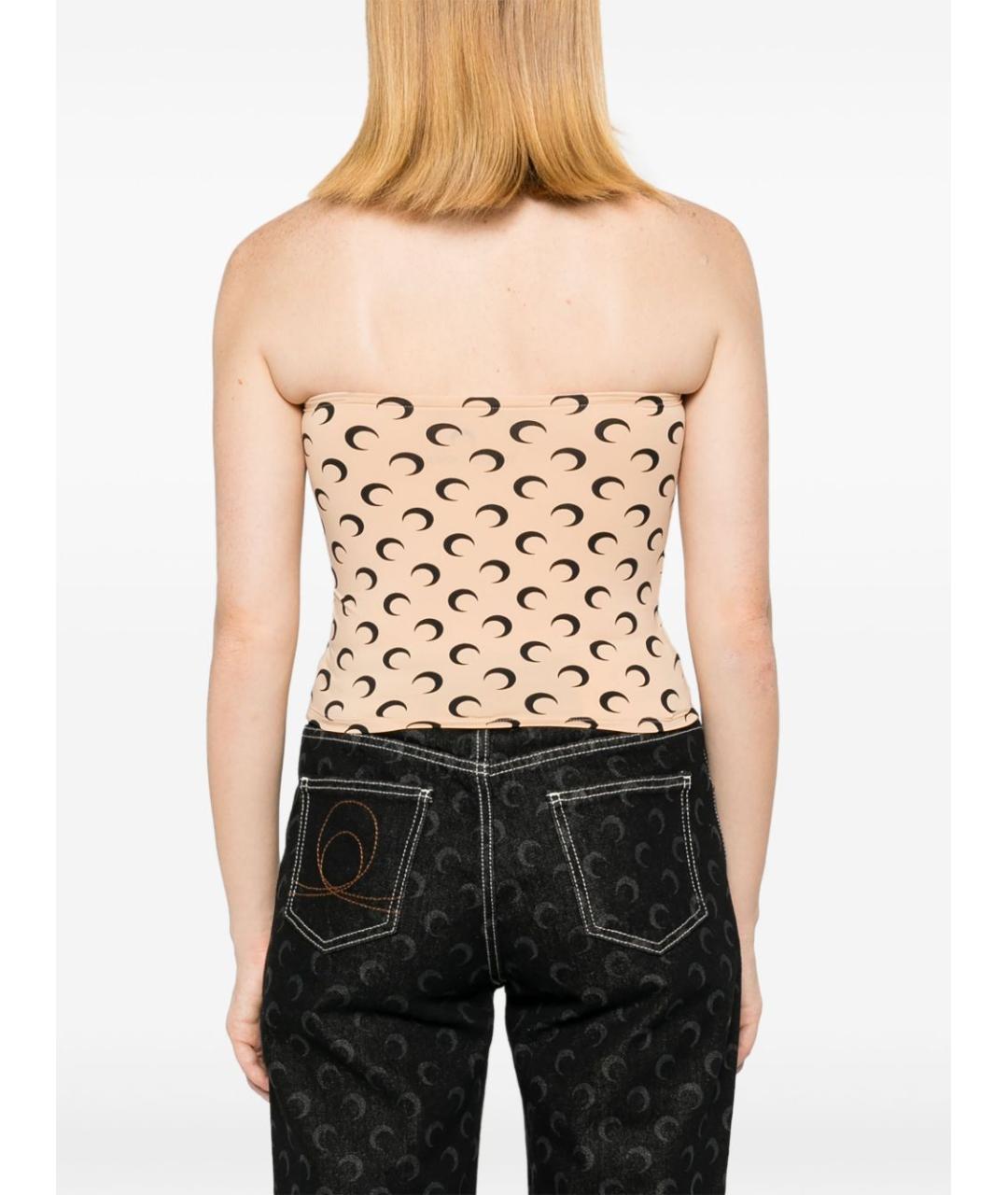 MARINE SERRE Бежевая полиамидовая майка, фото 3