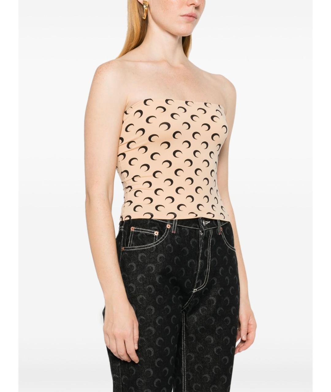 MARINE SERRE Бежевая полиамидовая майка, фото 2