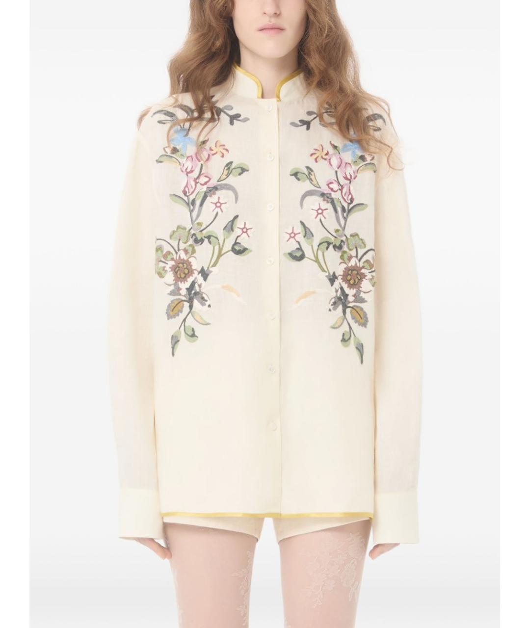 VALENTINO Мульти льняная рубашка, фото 7