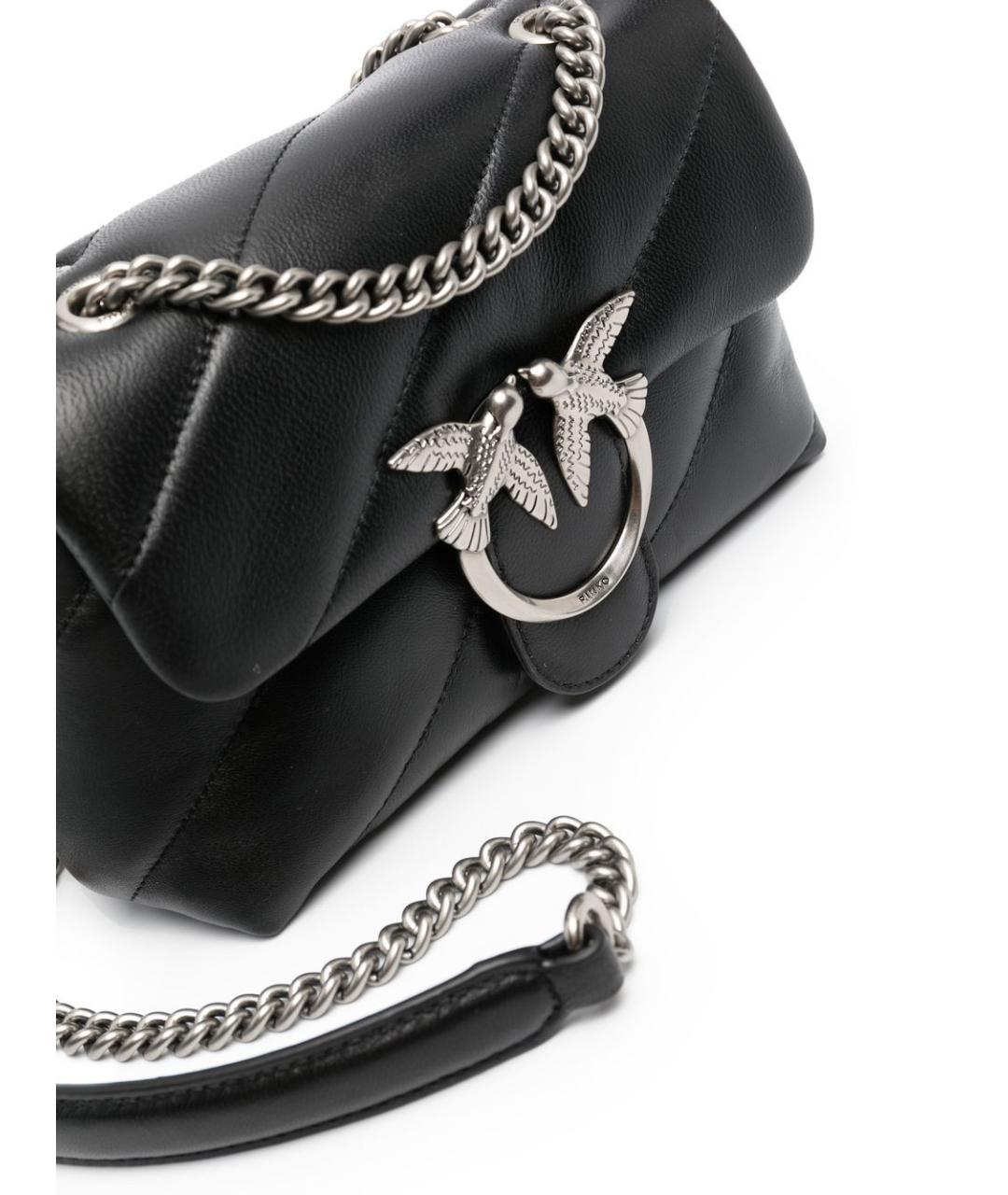 PINKO Черная кожаная сумка через плечо, фото 2