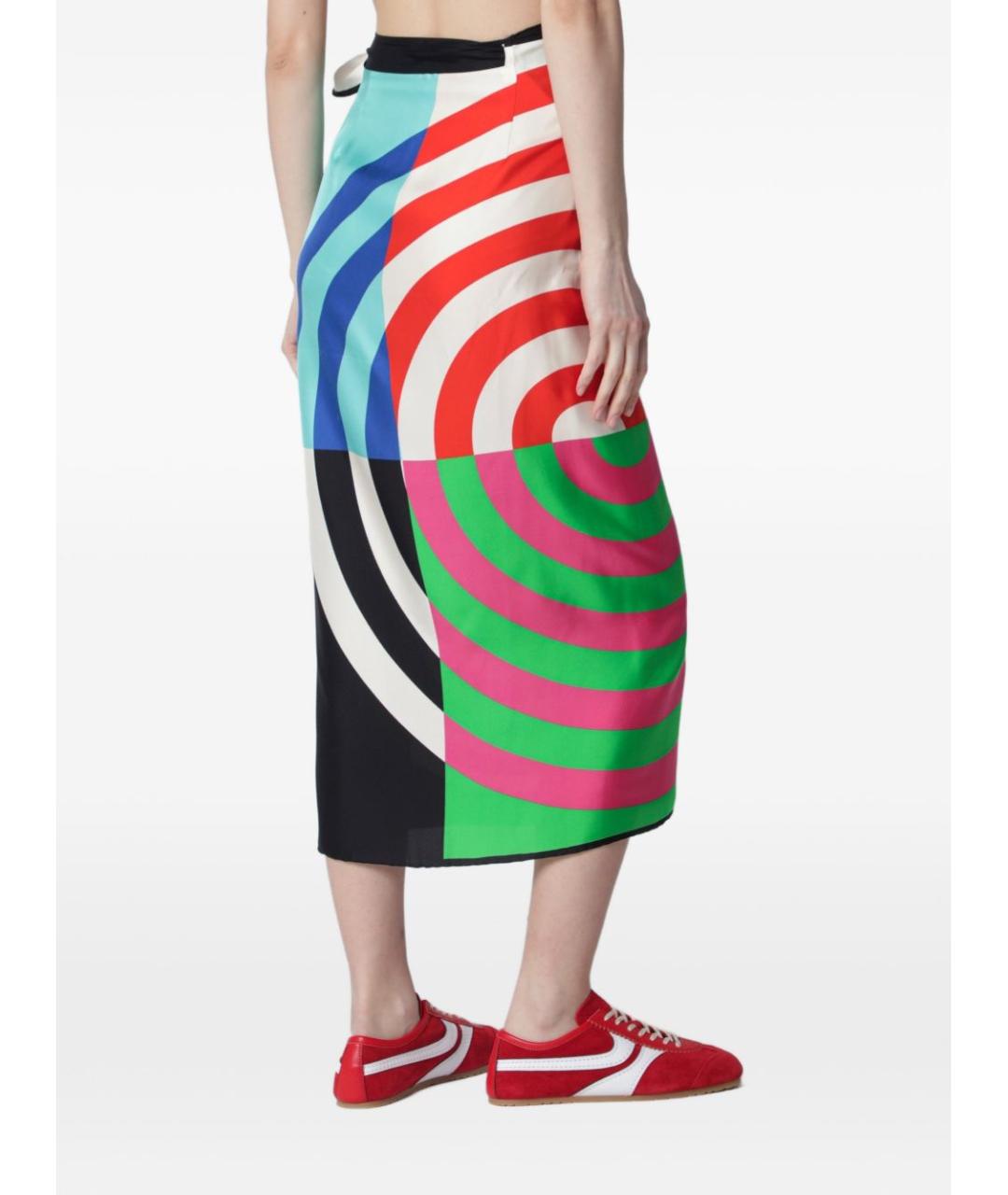 DRIES VAN NOTEN Мульти шелковая юбка миди, фото 2