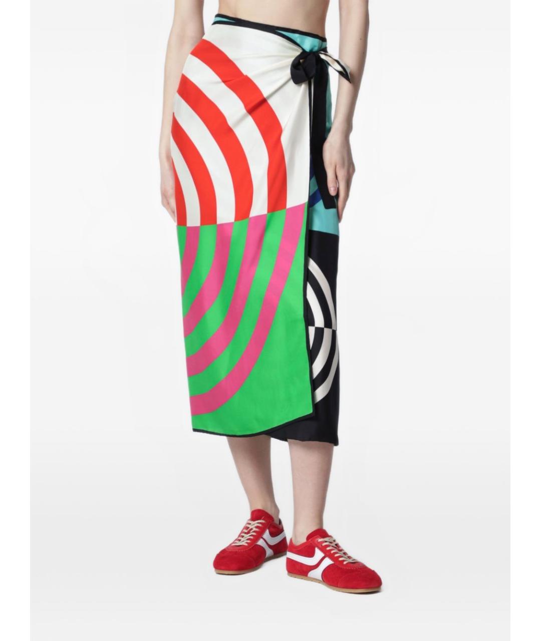 DRIES VAN NOTEN Мульти шелковая юбка миди, фото 6