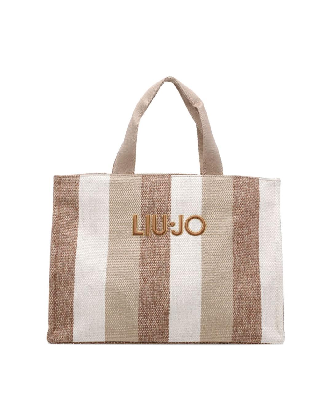 LIU JO Бежевая хлопковая сумка тоут, фото 1