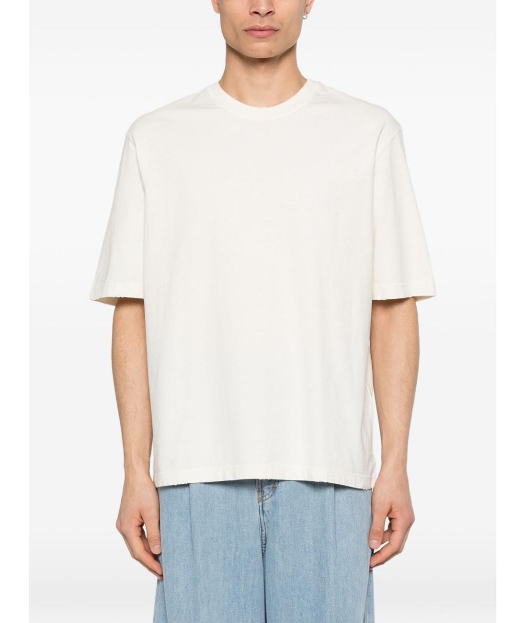 GOLDEN GOOSE DELUXE BRAND Бежевая хлопковая футболка, фото 3