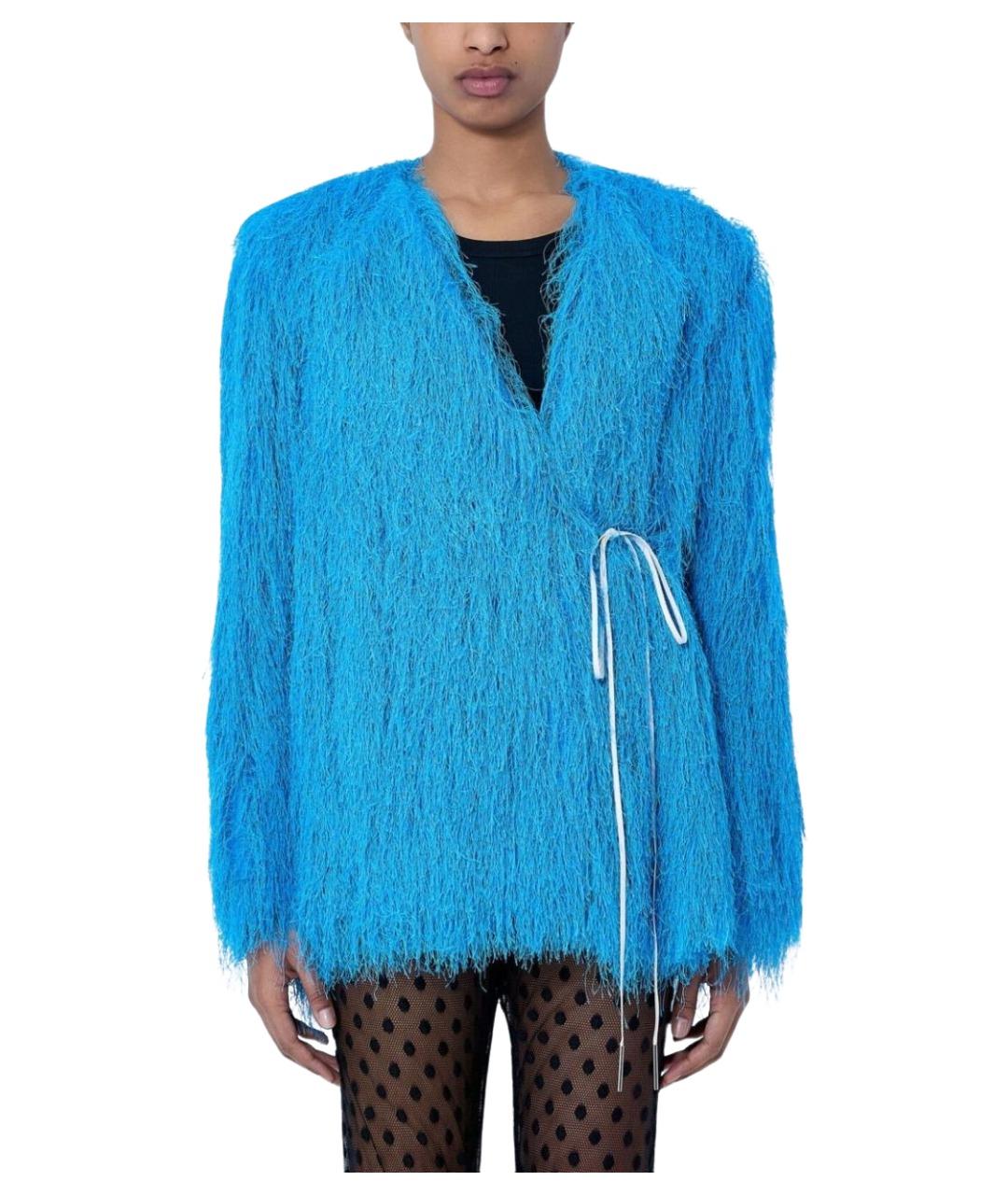 DRIES VAN NOTEN Голубой полиэстеровый жакет/пиджак, фото 1