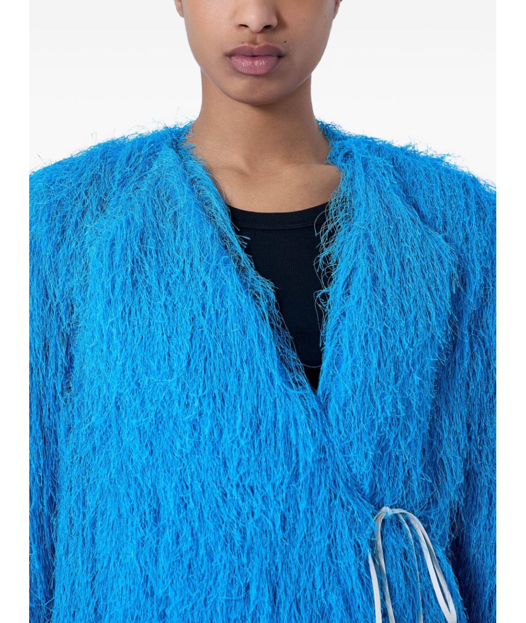 DRIES VAN NOTEN Голубой полиэстеровый жакет/пиджак, фото 3