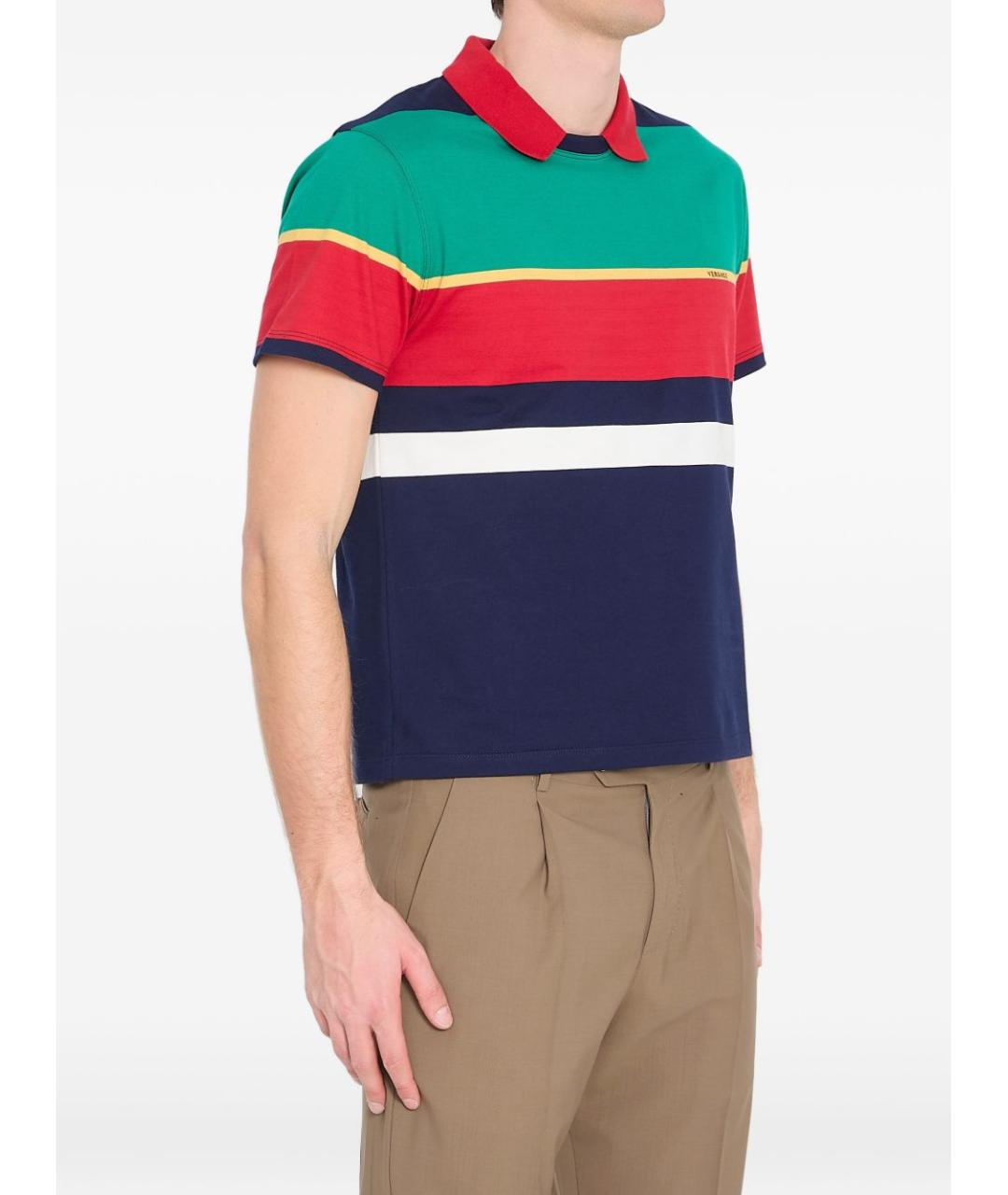 VERSACE Мульти хлопковое поло с коротким рукавом, фото 2