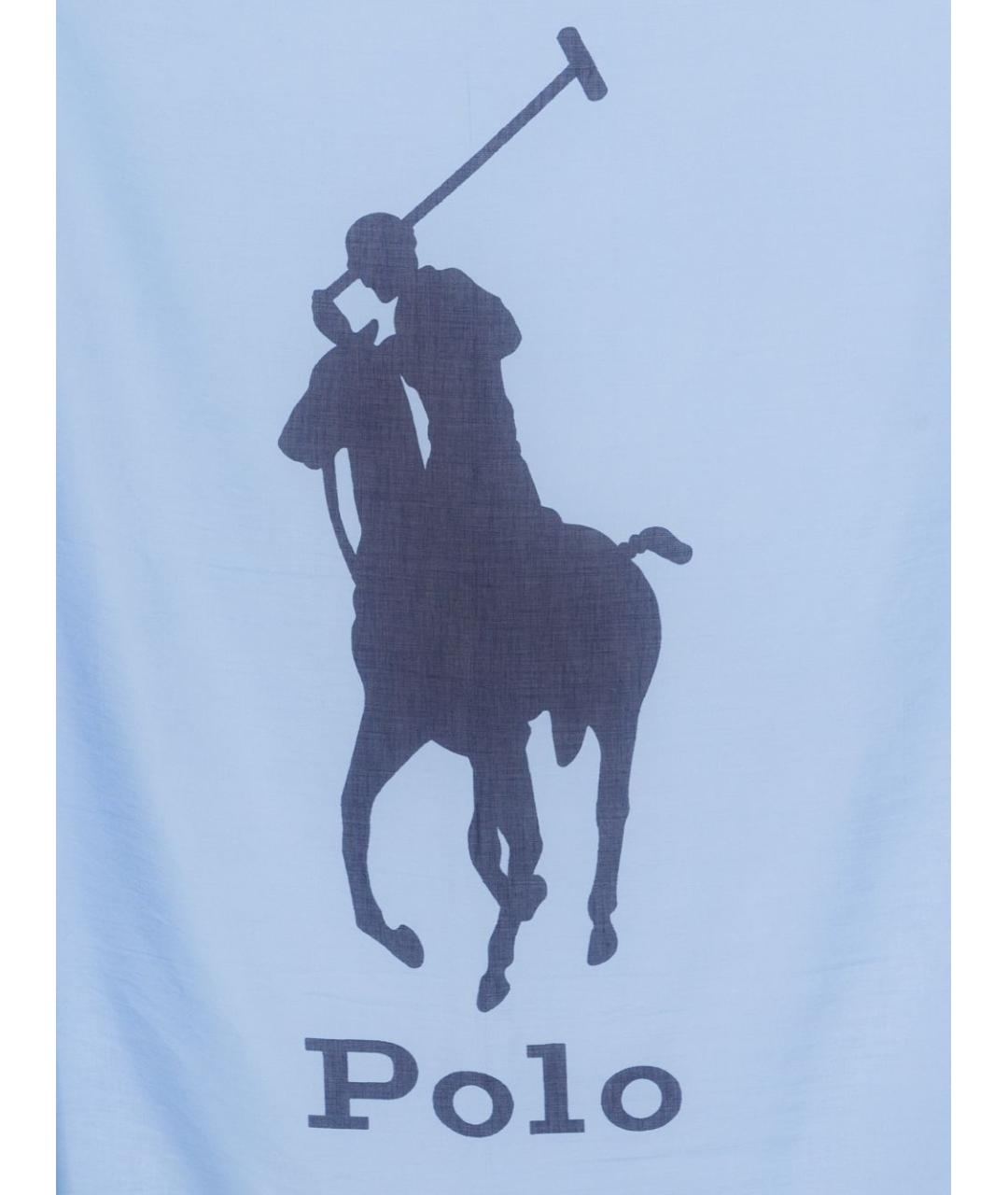POLO RALPH LAUREN Голубое хлопковое парео, фото 2