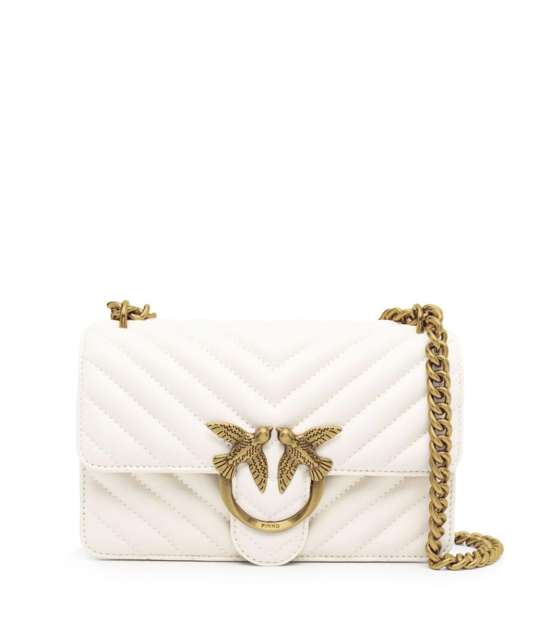 PINKO Белая кожаная сумка через плечо, фото 1