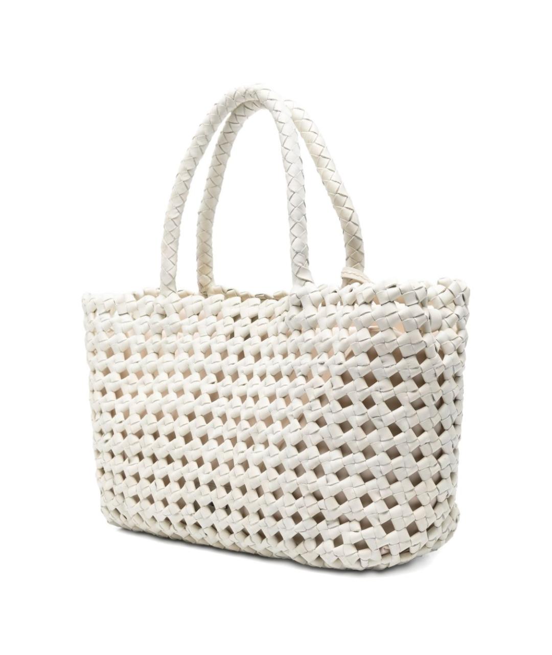 VISONA Белая кожаная сумка тоут, фото 3