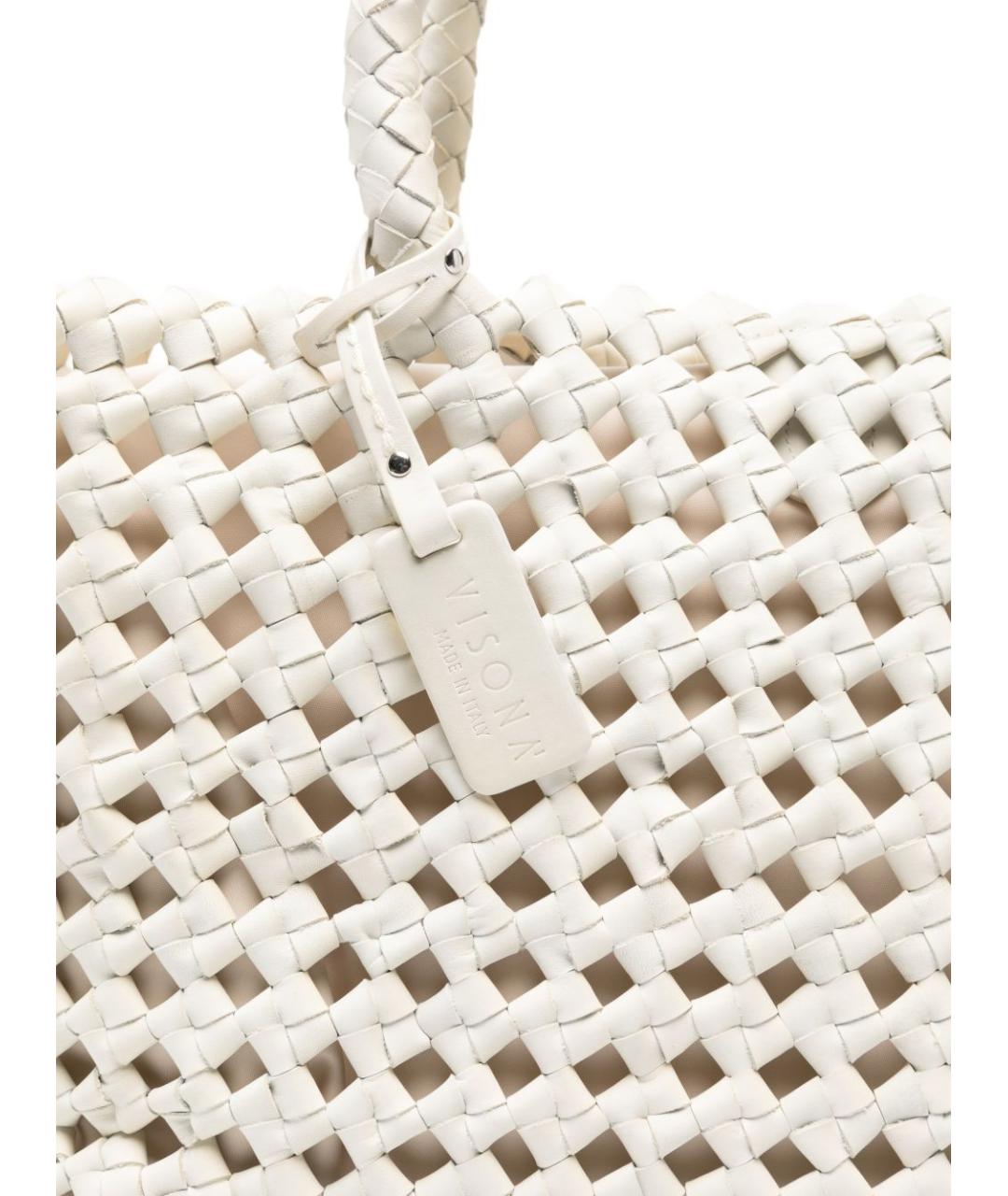 VISONA Белая кожаная сумка тоут, фото 2