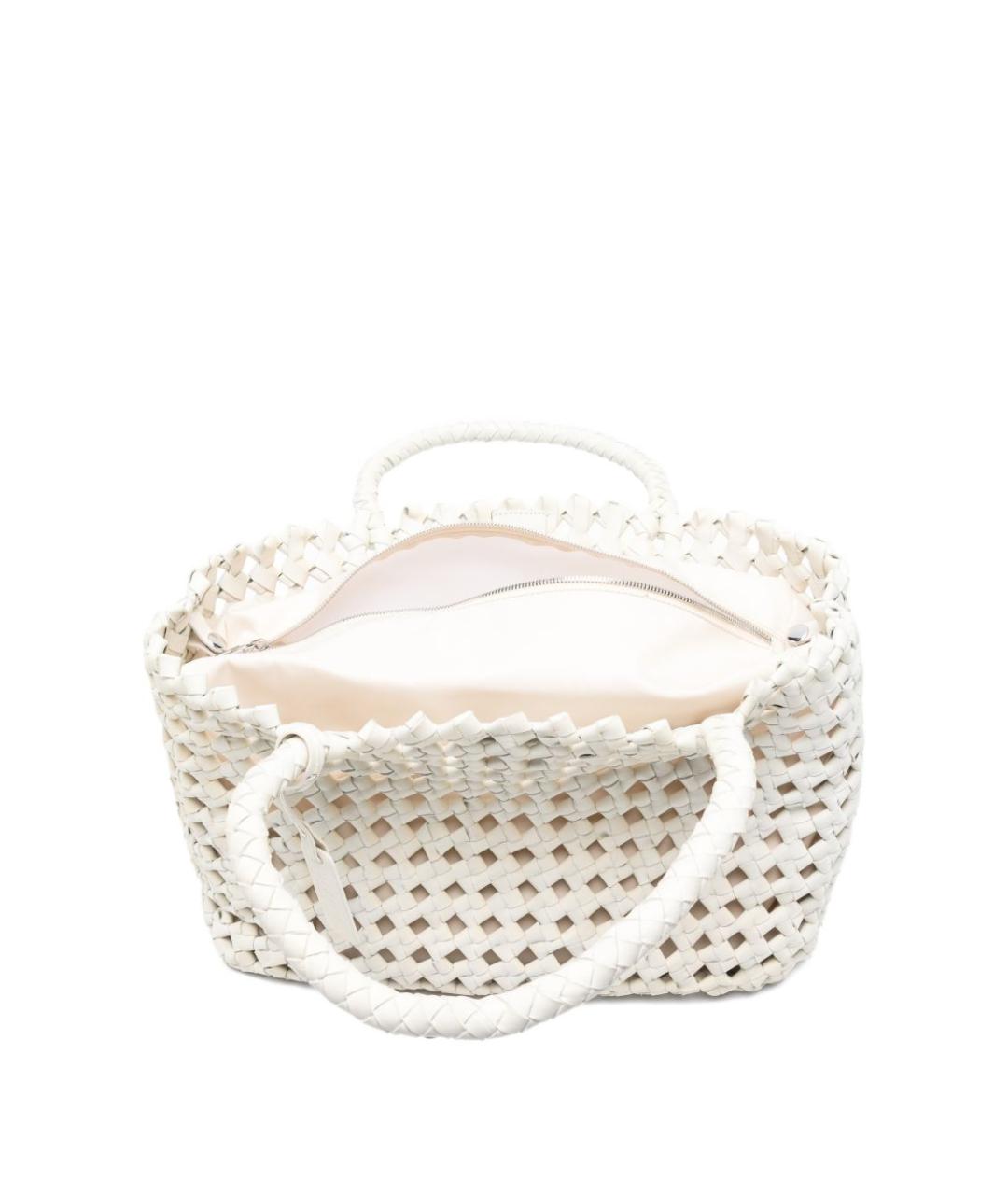 VISONA Белая кожаная сумка тоут, фото 4