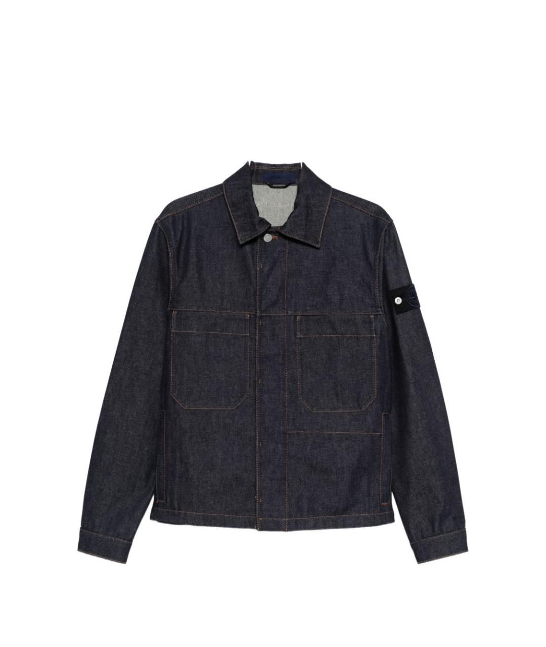 STONE ISLAND Темно-синяя хлопковая куртка, фото 1