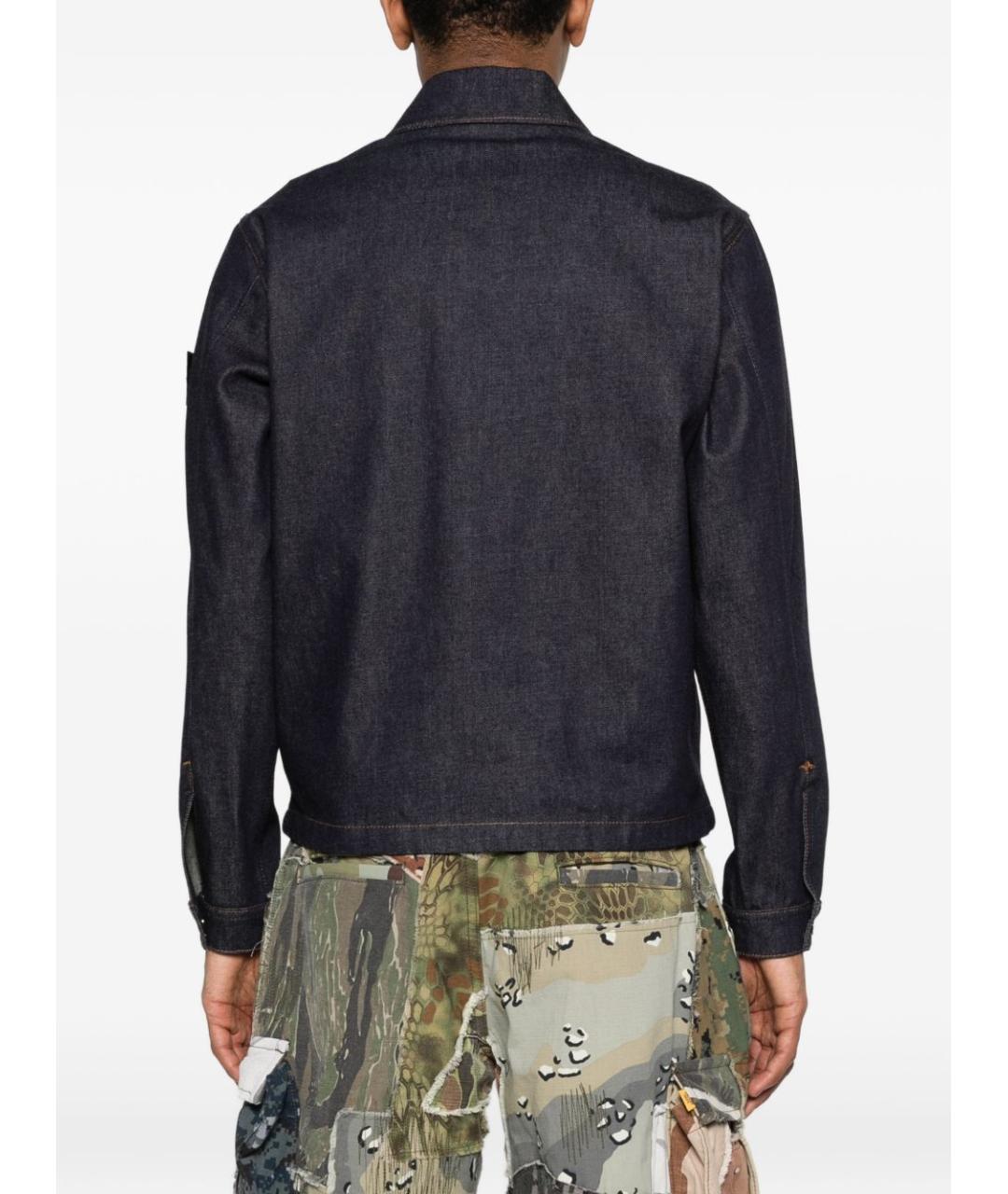 STONE ISLAND Темно-синяя хлопковая куртка, фото 5