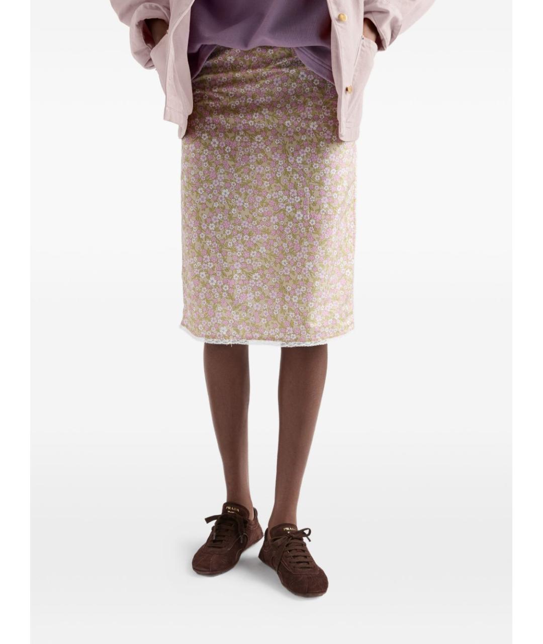 PRADA Мульти полиамидовая юбка миди, фото 4