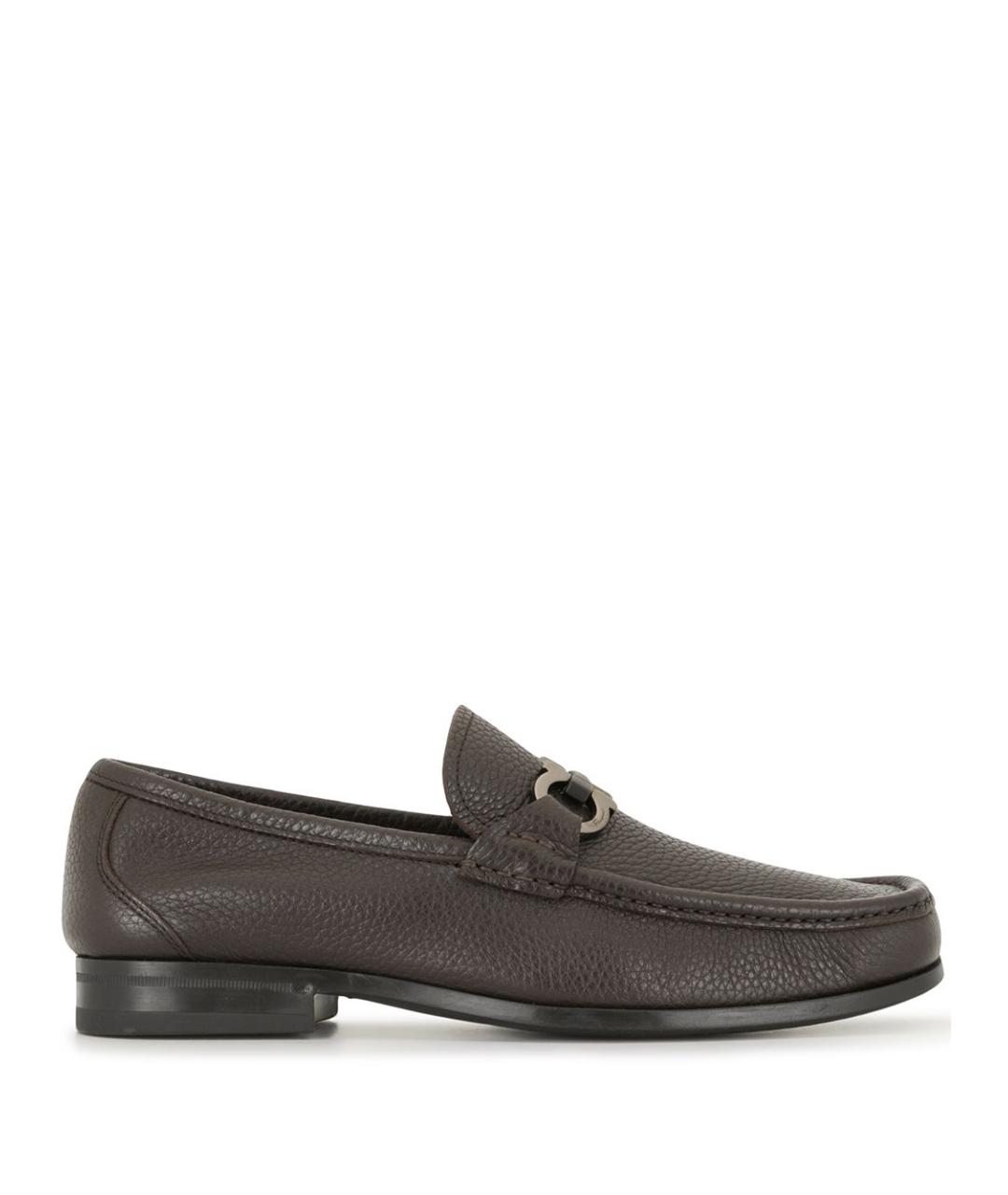 FERRAGAMO Коричневые кожаные лоферы, фото 5