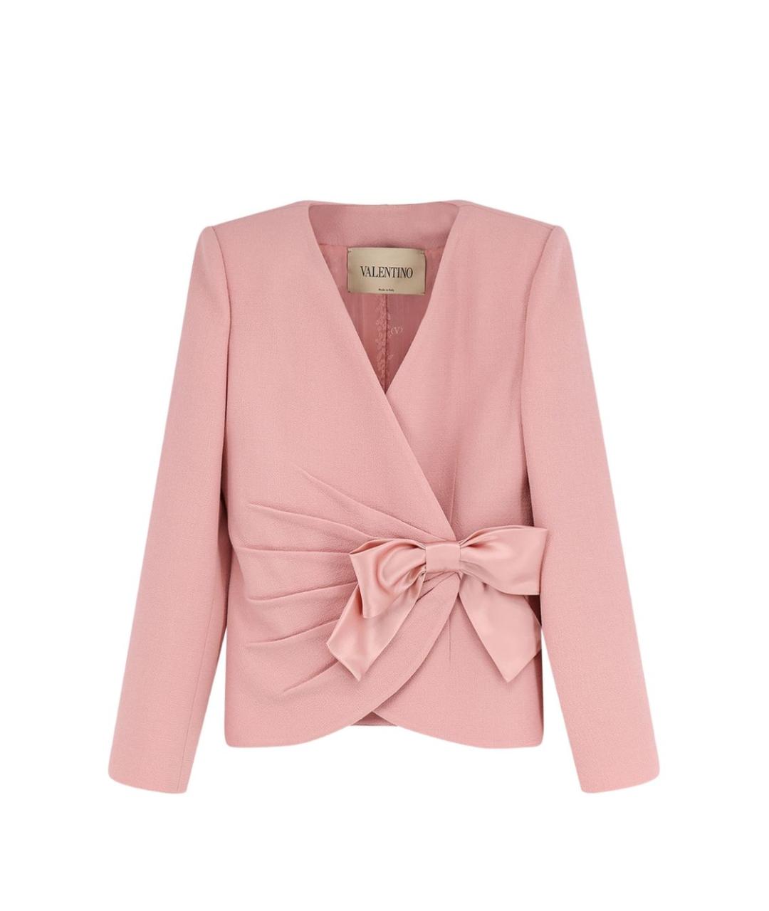 VALENTINO Розовый шерстяной жакет/пиджак, фото 1
