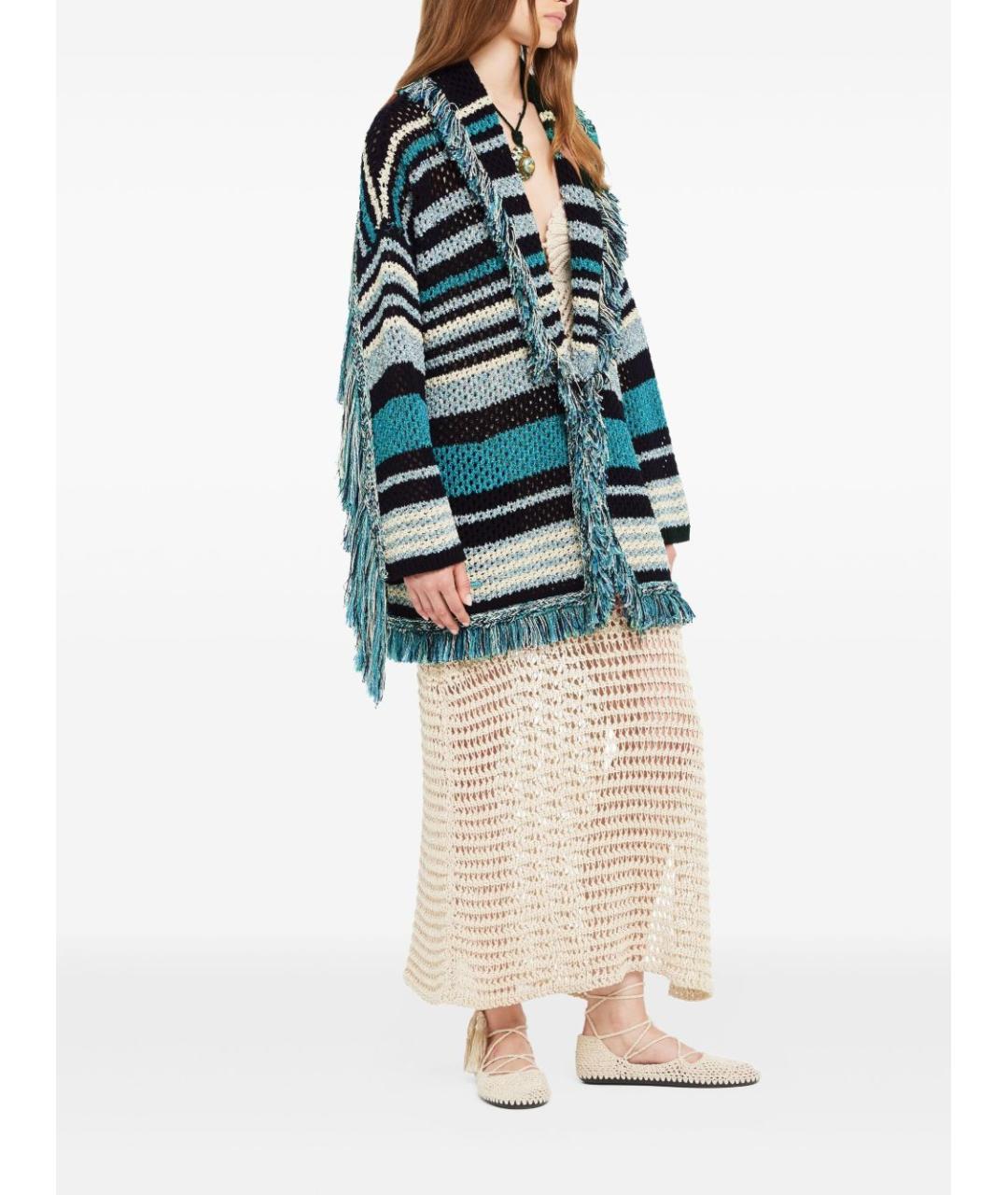 ALANUI Бирюзовый хлопковый кардиган, фото 3