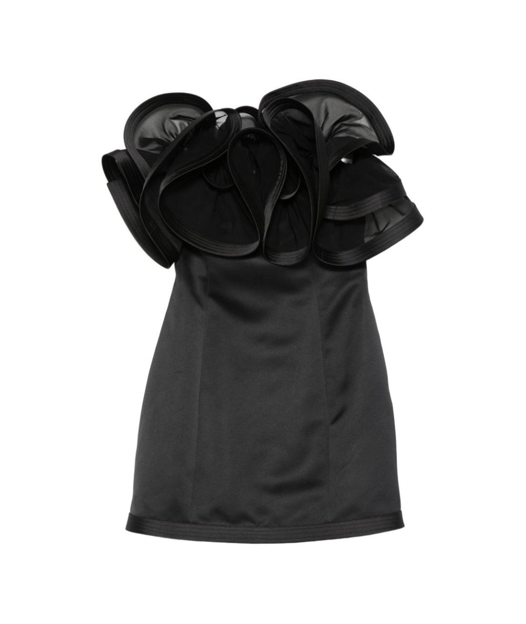 ELISABETTA FRANCHI Черное полиэстеровое коктейльное платье, фото 6