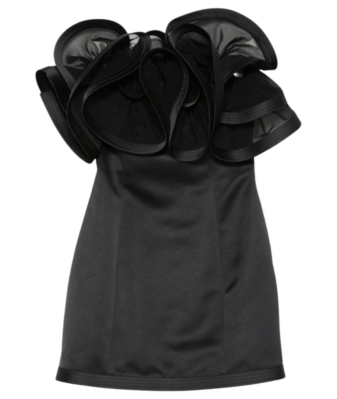 ELISABETTA FRANCHI Черное полиэстеровое коктейльное платье, фото 1